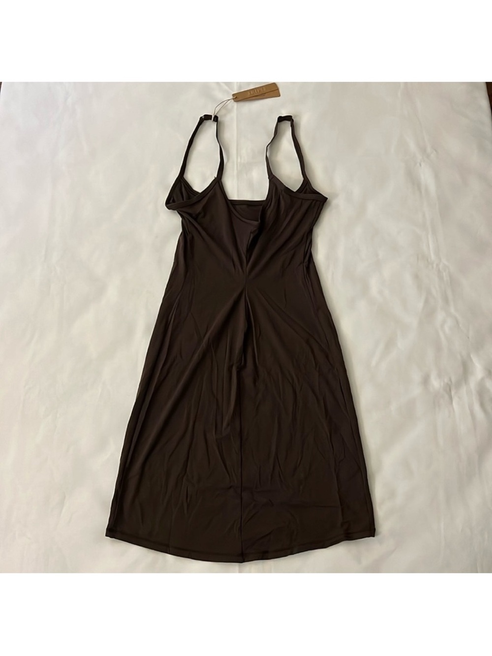 SKIMS Brown Slip Dress – Size M – Minimalist Bodycon
